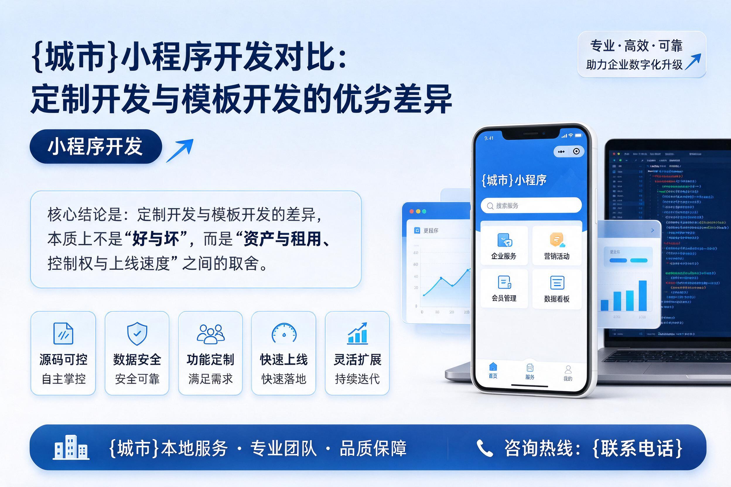 保定小程序开发对比：定制开发与模板开发的优劣差异