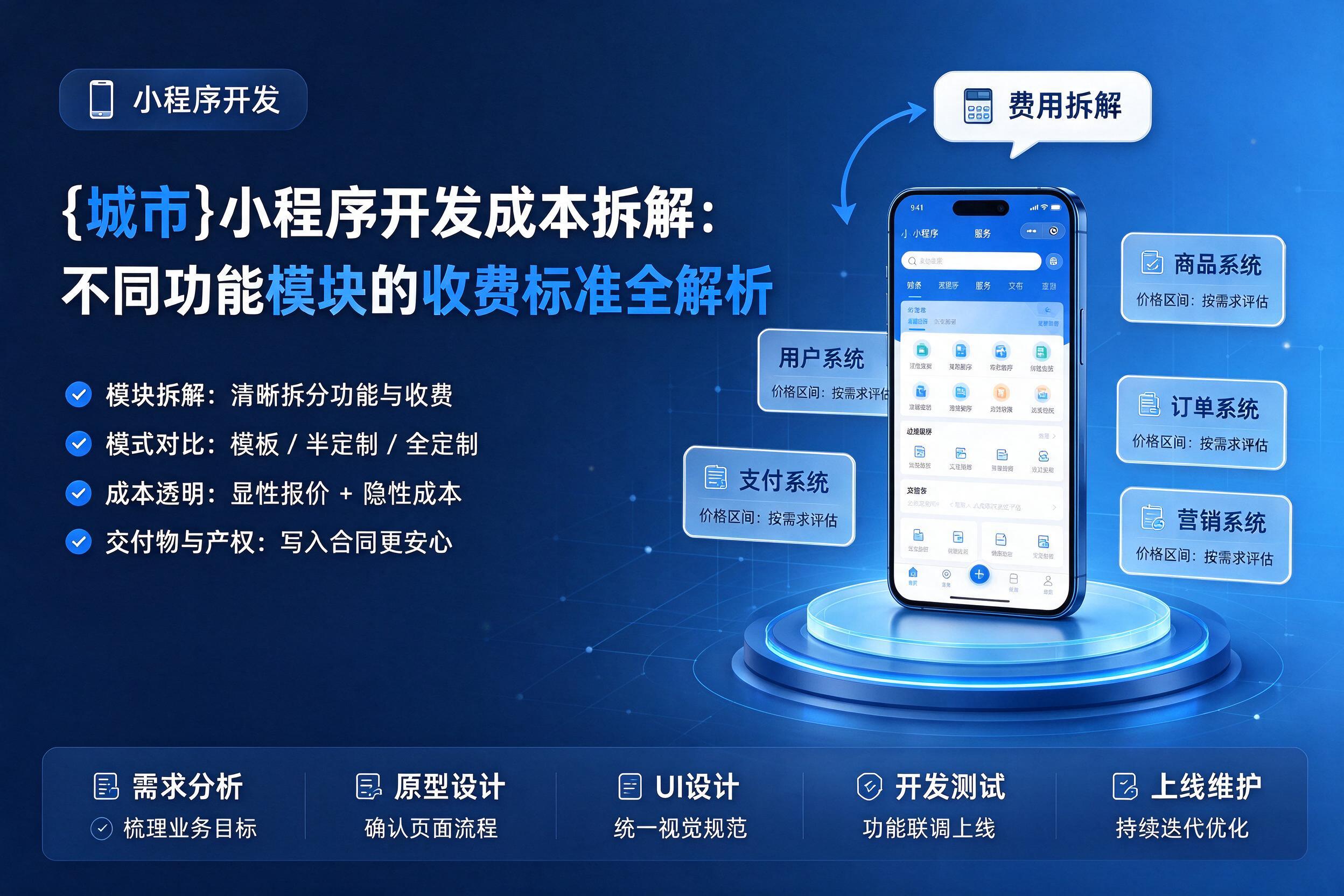 保定小程序开发成本拆解:不同功能模块的收费标准全解析