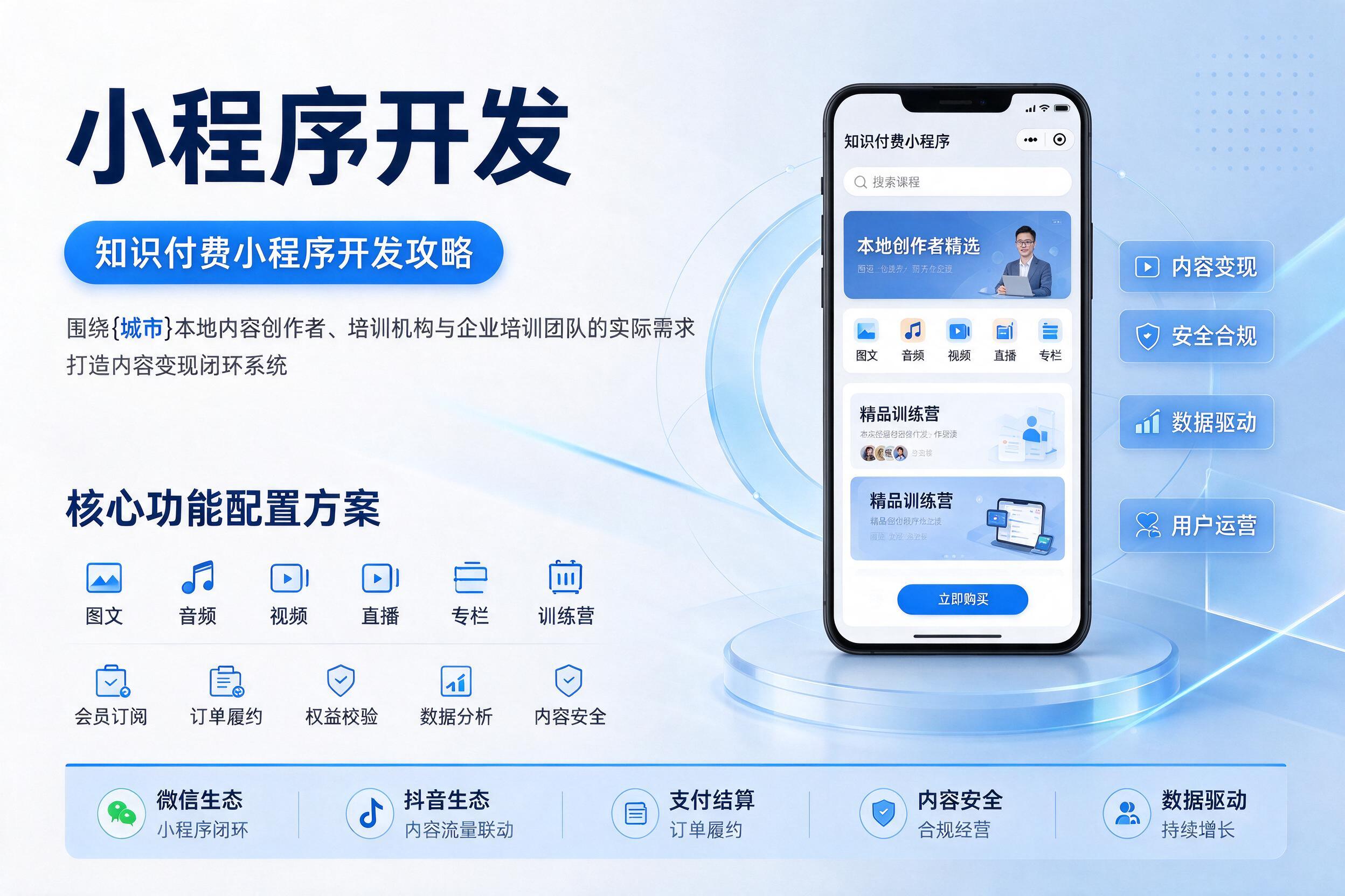 保定知识付费小程序开发攻略:内容变现的核心功能配置方案
